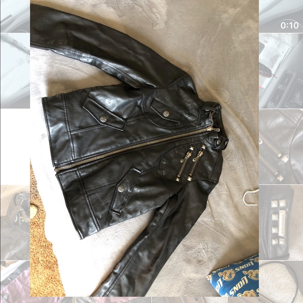 Affliction biker leather jacket